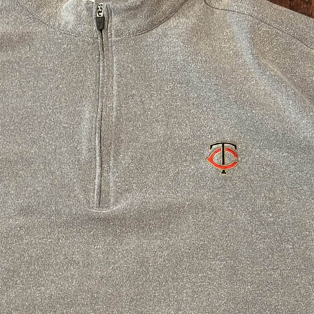 Johnnie-O Minnesota Twins Men’s Gray 1/4 Zip Pullover, XL - Picture 3 of 6